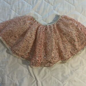Anthropologie Blush Sequin Lace Skirt
